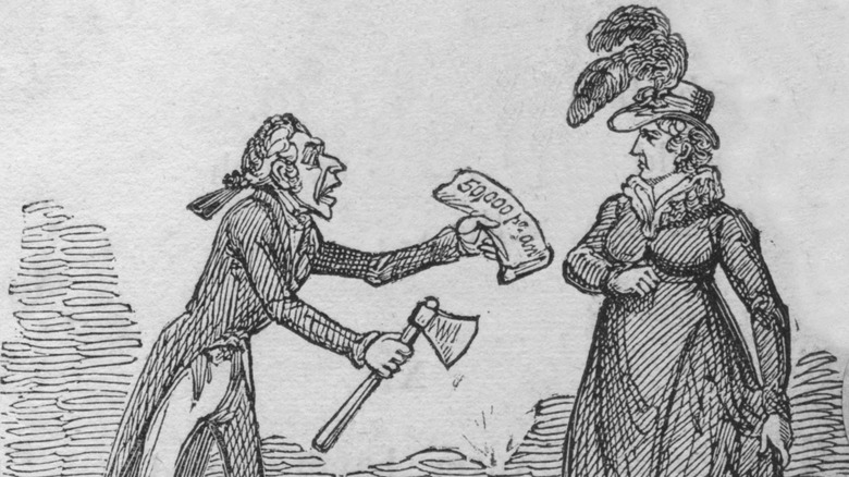 Caroline of Brunswick being paid to leave Britain