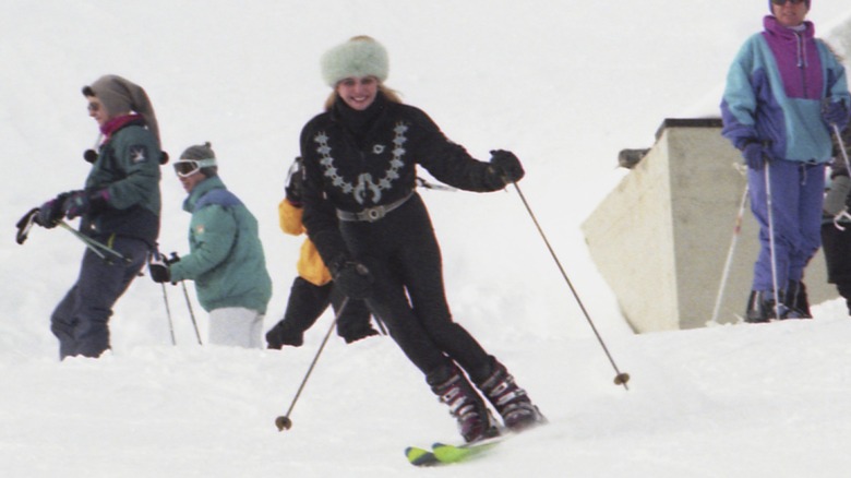 Ivana Trump skiing in 1997 in Switzerland