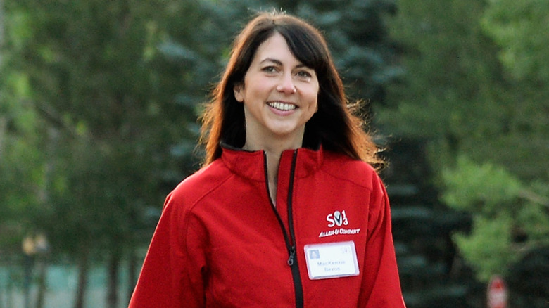Mackenzie Bezos arrives for morning session of the Allen & Co. annual conference at the Sun Valley Resort on July 10, 2013 in Sun Valley, Idaho.