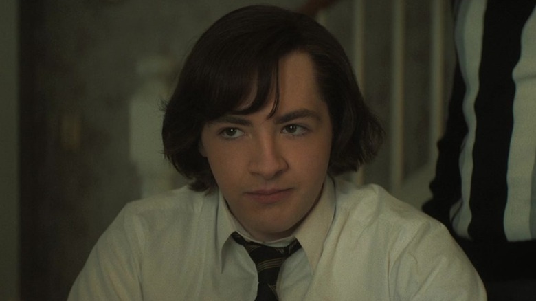 A young Tony Soprano at the dining table in "The Many Saints of Newark"