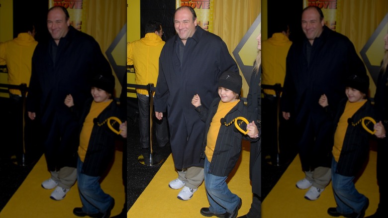 James Gandolfini attending a premiere with Michael Gandolfini in 2007