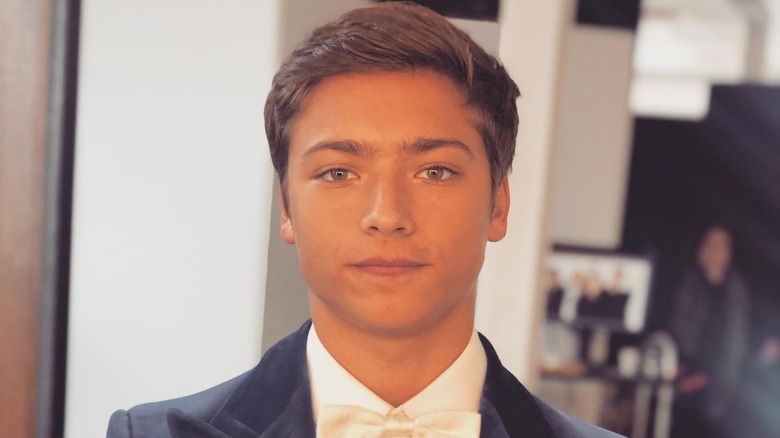 Joaquin Consuelos wearing a tuxedo and a white bowtie in 2020