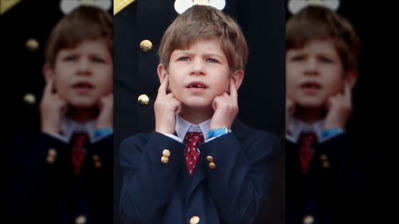 James, Viscount Severn stands on the balcony of Buckingham Palace during Trooping the Colour on June 13, 2015 in London, England.