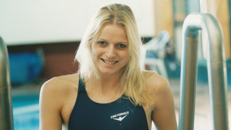 Princess Charlene close-up during swimming years