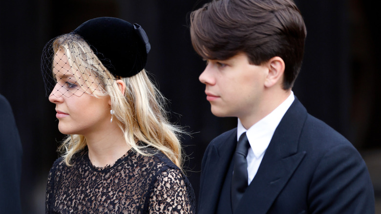 Lady Margarita Armstrong-Jones attending Queen Elizabeth's funeral
