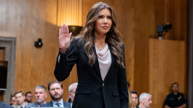 Kristi Noem during Dept. of Homeland Security 2026 budget hearing.