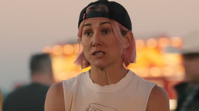Jennifer Landon wearing a backwards cap as Teeter in "Yellowstone"