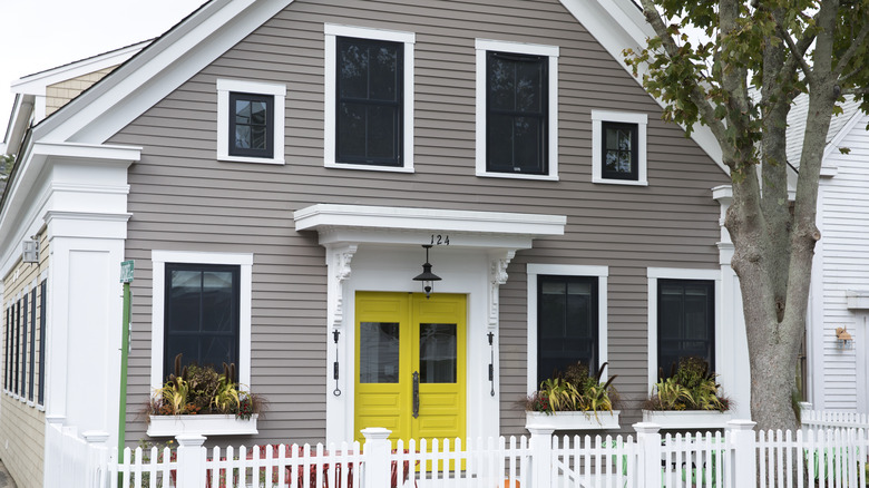 House with yellow door