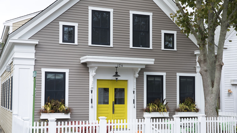 House with yellow door