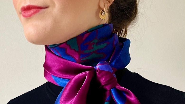 The Trendy Yet Warm Way To Style A Silk Scarf In Cold Weather
