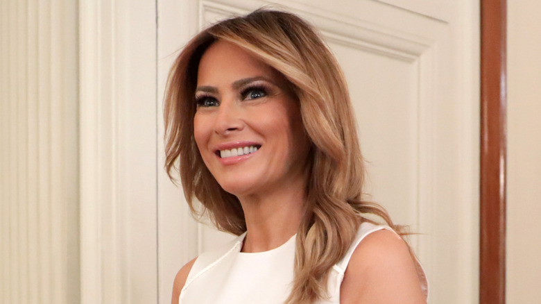 Closeup of Melania Trump smiling