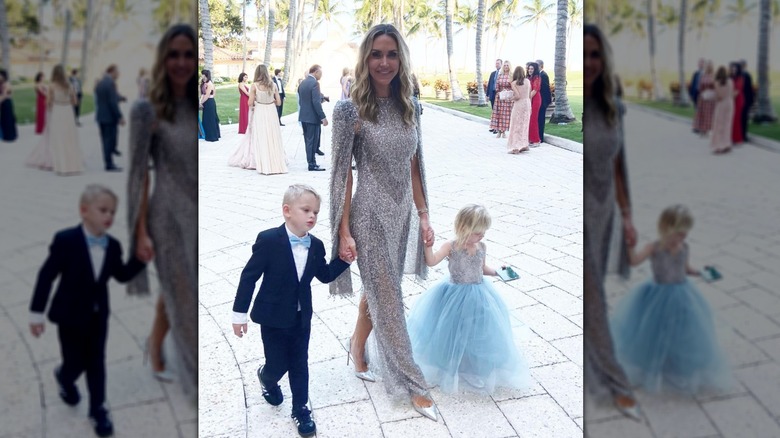Lara Trump in a silver dress at Tiffany Trump's wedding