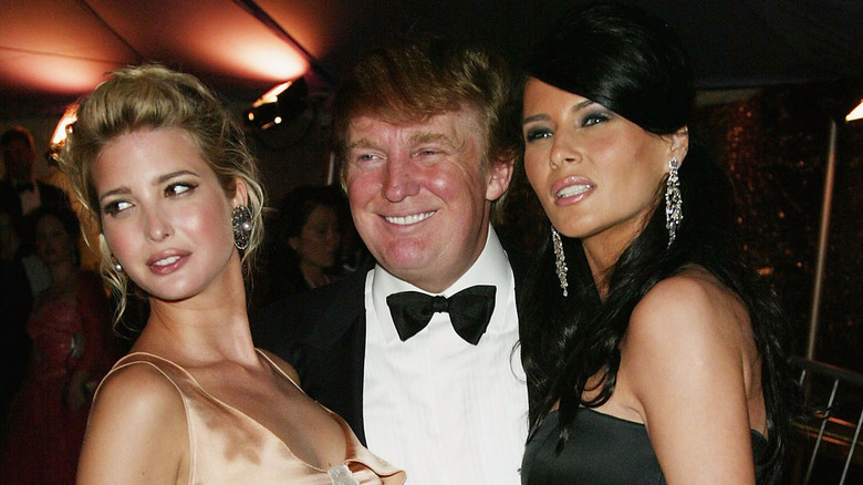 Ivanka, Donald, and Melania Trump smiling