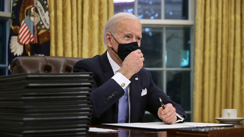 President Joe Biden at the Resolute Desk