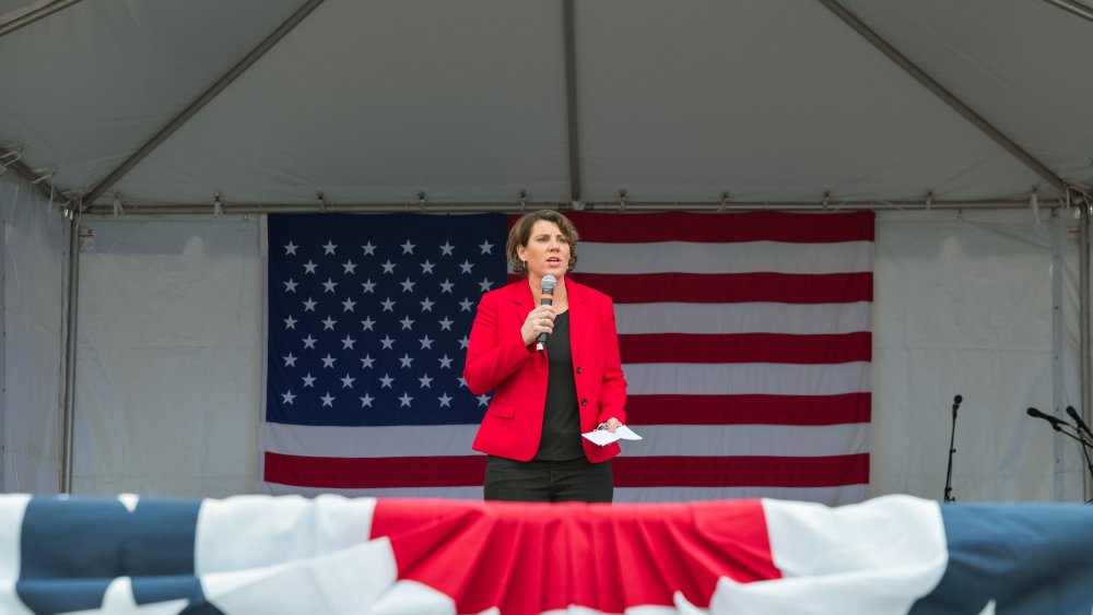 Amy McGrath at an early voting rally in 2020