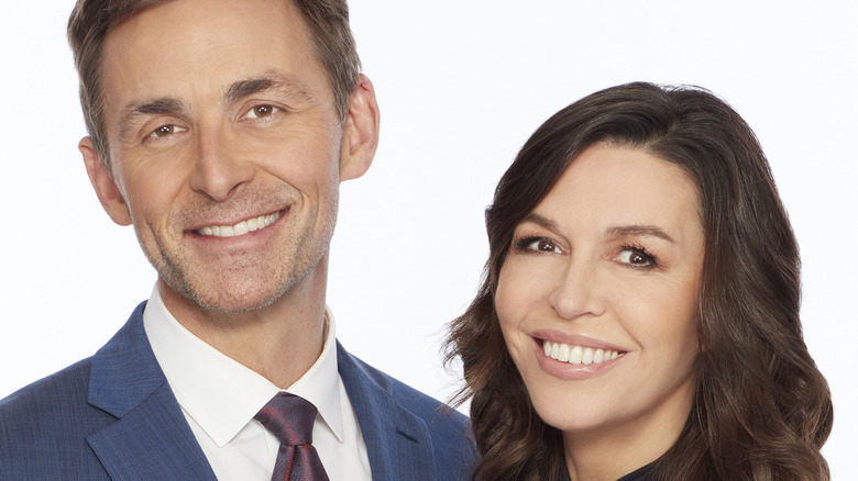 James Patrick Stuart and Finola Hughes who play Anna and Valentin on General Hospital