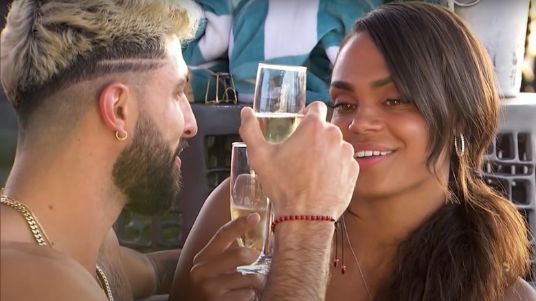 Michelle Young and Martin Gelbspan during filming of The Bachelorette