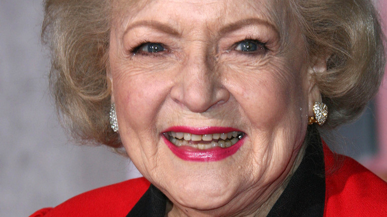 closeup of Betty White smiling 