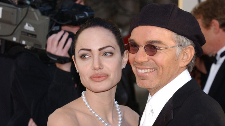 Billy Bob Thornton and Angelina Jolie posing