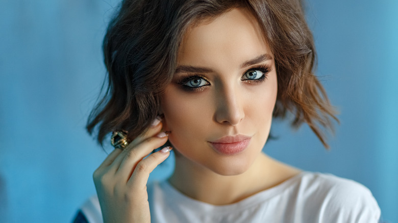 model with blue eyes