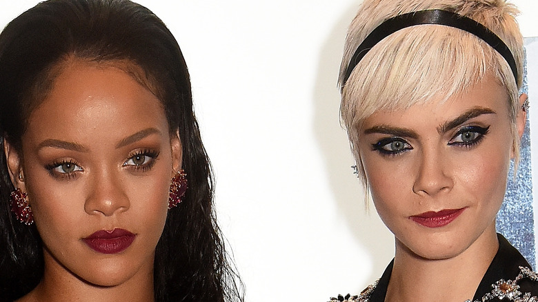 Rihanna and Cara Delevingne serve on the red carpet