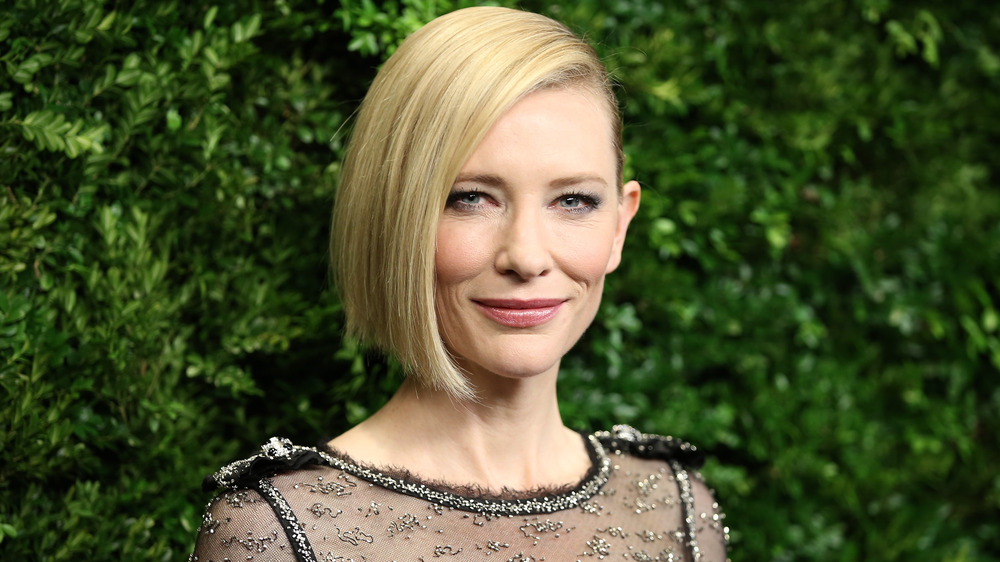 Actor Cate Blanchett smiling on red carpet