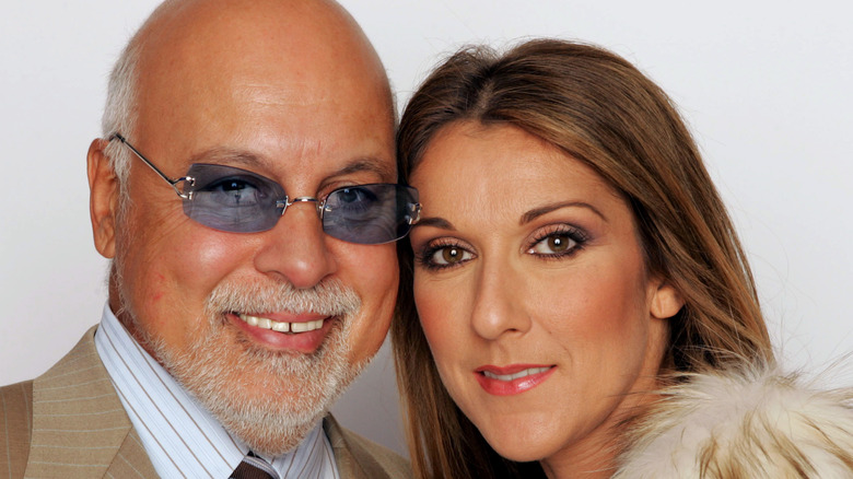 Celine Dion and Rene Angelil smiling 