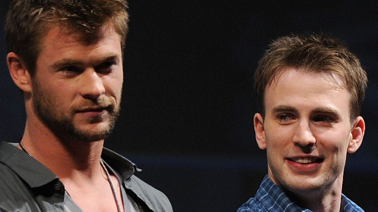 Chris Hemsworth and Chris Evans at Captain America panel 