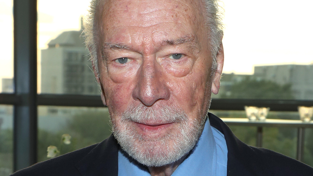 Christopher Plummer in blue shirt