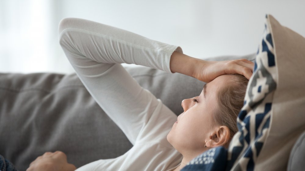 woman looking tired