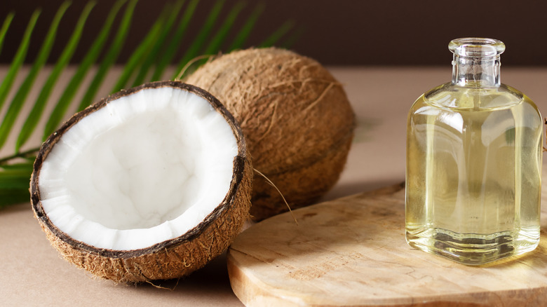 Coconuts on a table