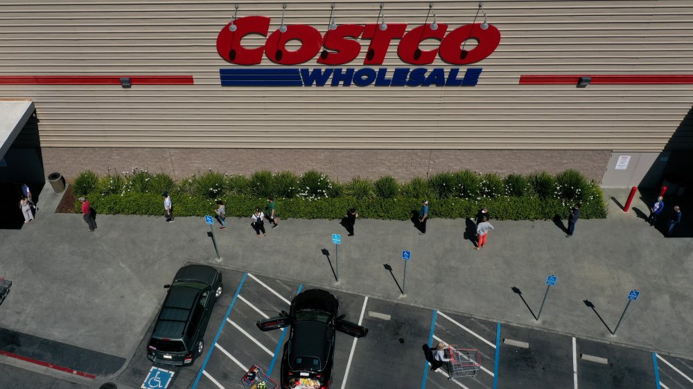 Costco members waiting outside