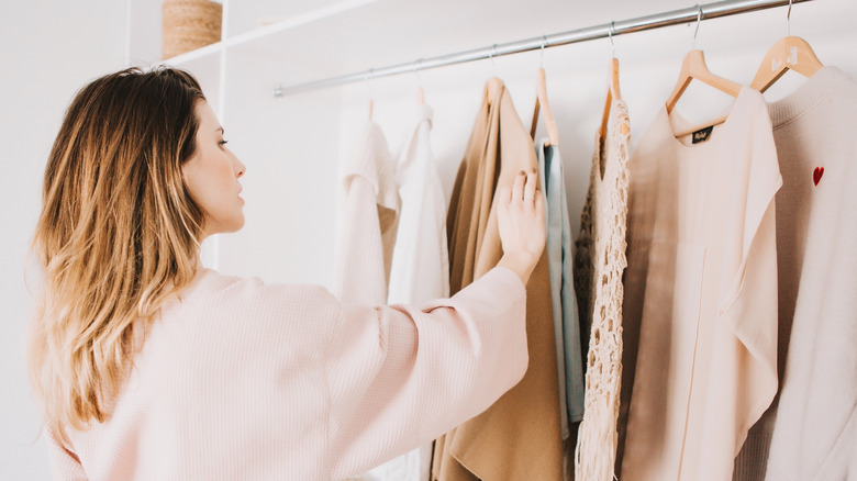 Woman shopping for clothes