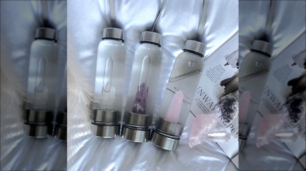 Crystal infused water bottles