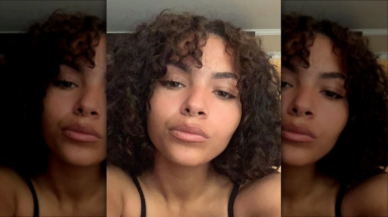 Alexandria looking into the camera