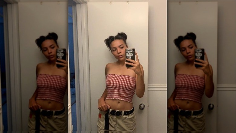 Alexandria taking a mirror selfie