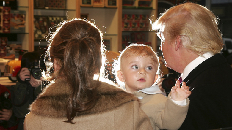 Barron Trump as a baby with his parents