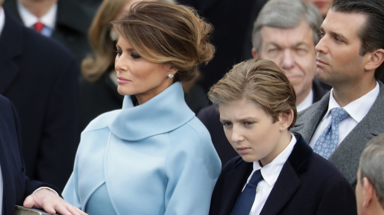 Melania and Barron Trump at 2017 inauguration