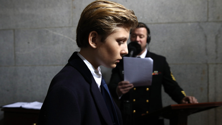 Barron Trump side profile