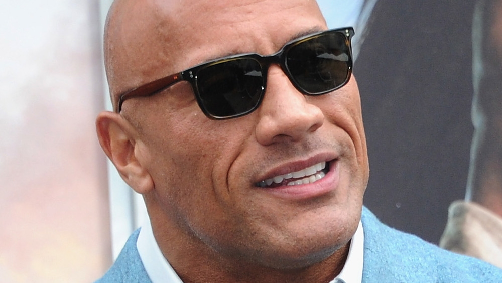 Dwayne Johnson wearing shades