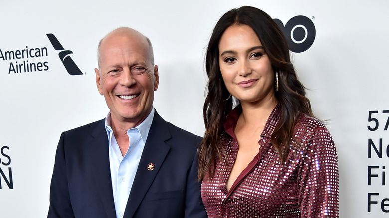 Bruce Willis and Emma Heming smiling