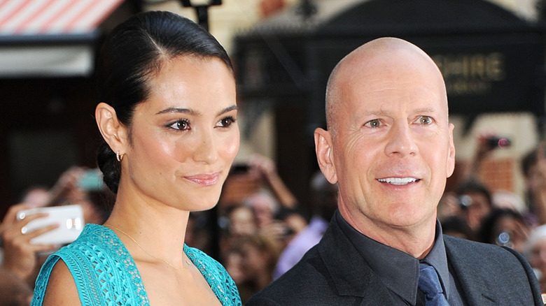 Emma Heming Willis and Bruce Willis at premiere