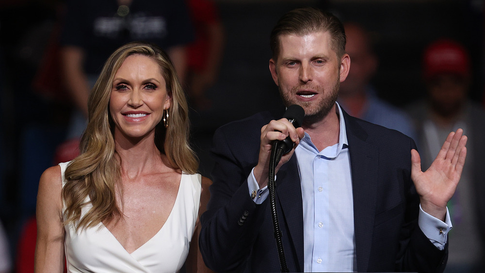 Eric and Lara Trump at a rally