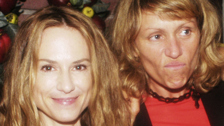 Frances McDormand and Holly Hunter at a party