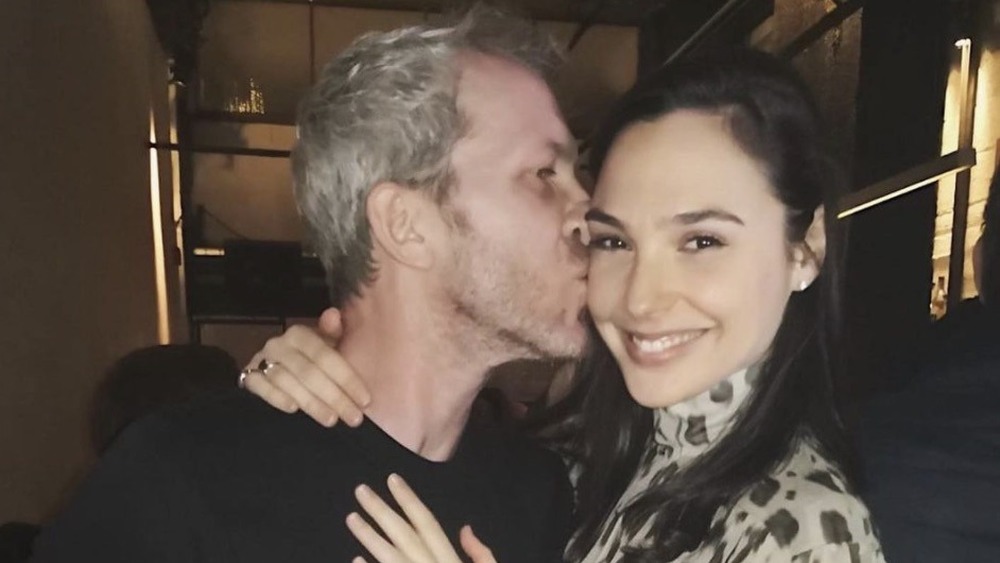 Jaron Varsano kissing Gal Gadot on the cheek