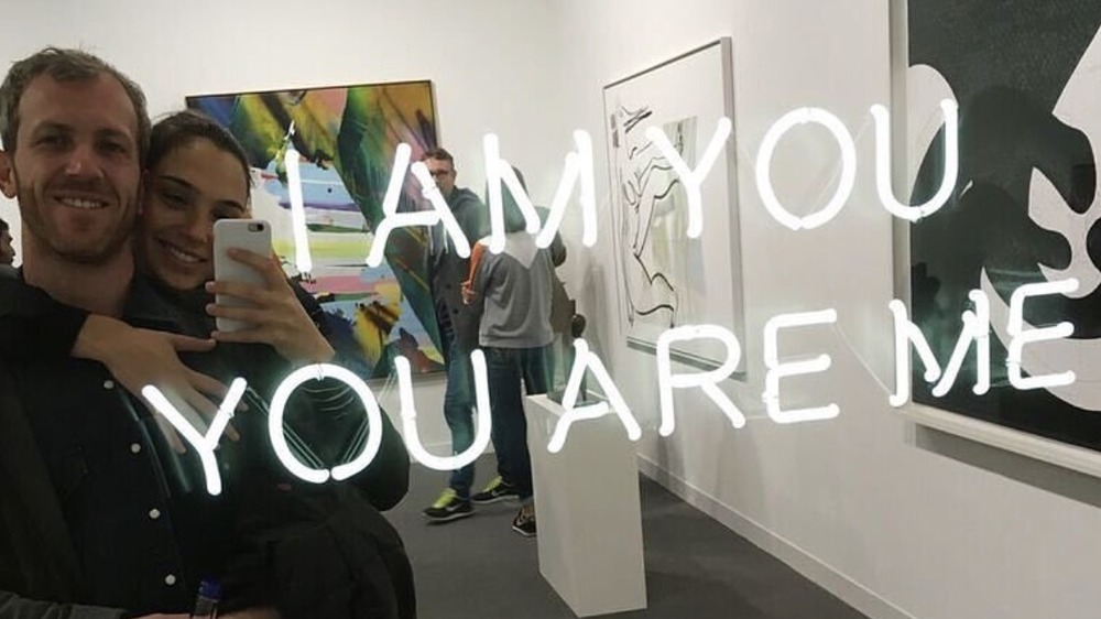 Gal Gadot and Jaron Varsano in a museum selfie