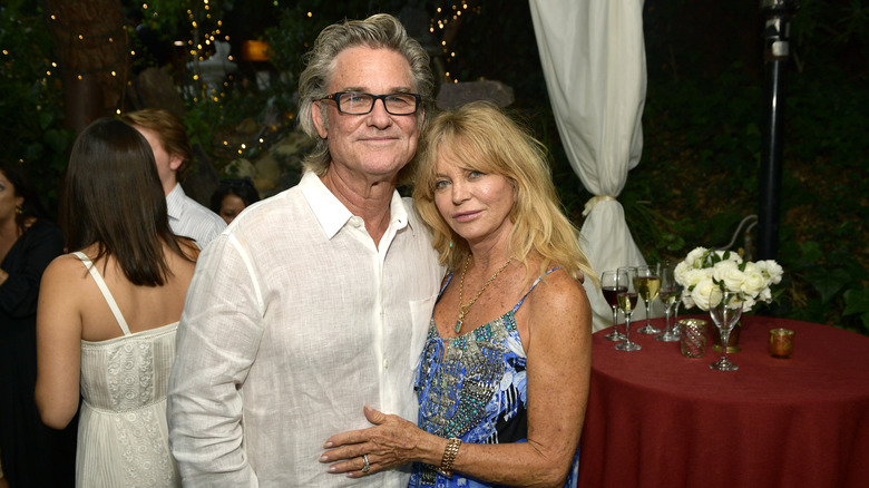 Kurt Russell and Goldie Hawn attend the "Wild Wild Country" Filmmaker Toast at Inn of the Seventh Ray on August 4, 2018 in Topanga, California.