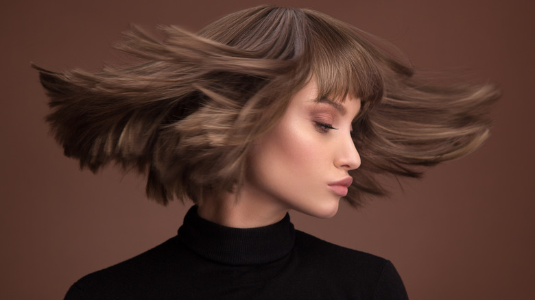 Woman with short, healthy hair