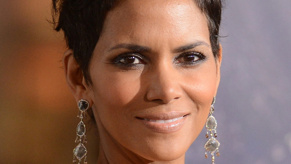 Halle Berry poses on the red carpet
