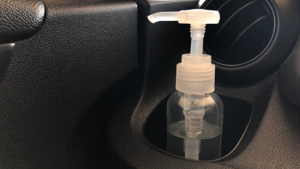 Hand sanitizer in the car